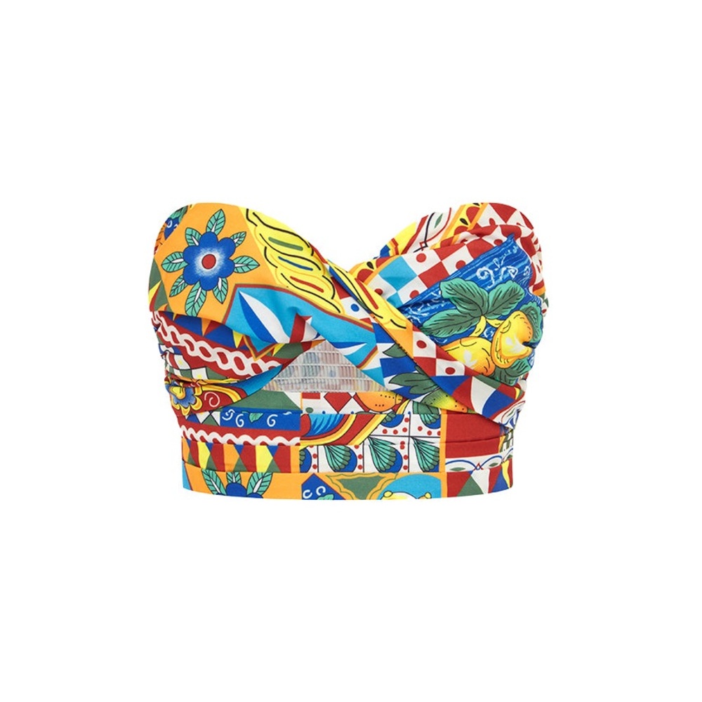 Colorful Patterned Crop Top - Picture 2 of 4
